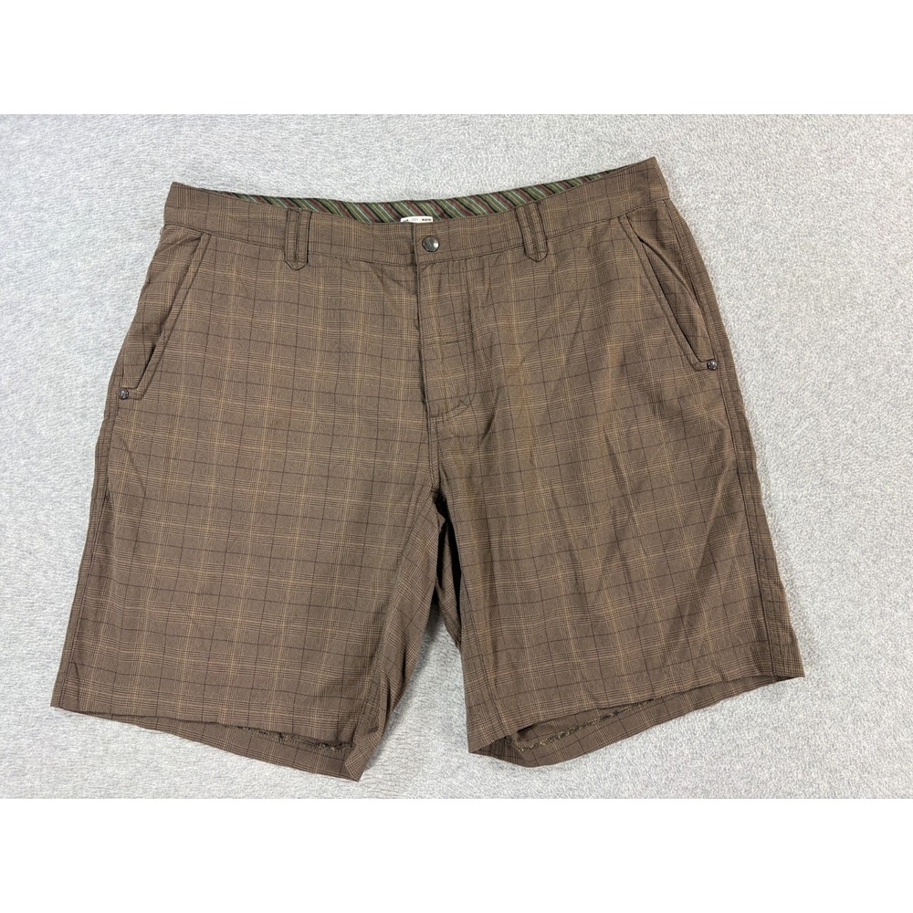 Lululemon Plaid Performance Chino Shorts (Men's 38) Brown - 10"